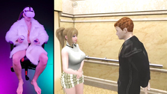 電梯性愛虛擬現實遊戲。虛擬現實中的交互式色情動畫
